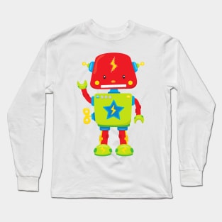 Cute Robot, Funny Robot, Colorful Robot, Robotics Long Sleeve T-Shirt